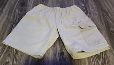 Vintage Nike Cargo Shorts Mens Small Khaki Tan Swoosh Athletic Drawstring Pocket