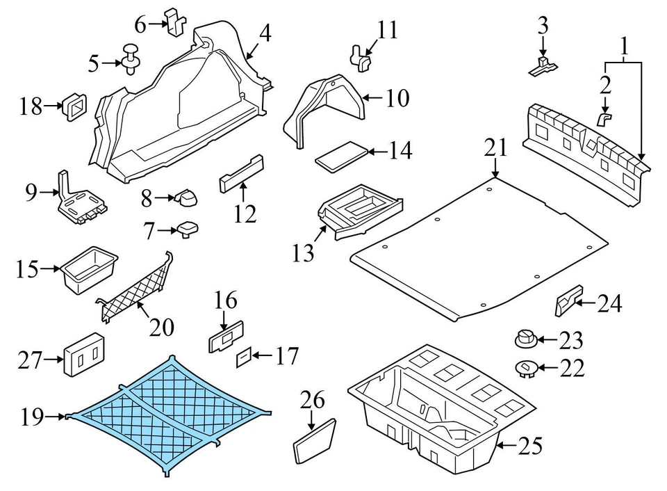 BMW 328I 2012-2016 - revestimiento de carga maletero red 7248530 Foto 3 de 4