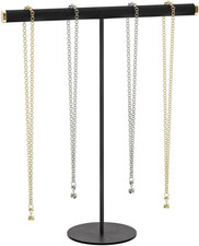 T-Bar Necklace Bracelet Organizer Stand, Velvet Jewelry Hanger Display Stand, Ne