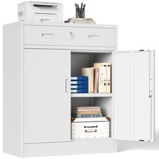 Aktenschrank, Mehrzweckschrank, Büroschrank mit 2 Türen, Schrank abschließbar...