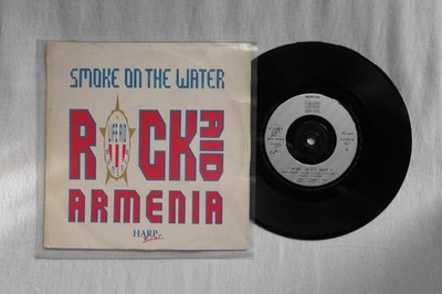 ROCK AID ARMENIA SMOKE ON THE WATER LIFE AID ARMENIA RECORDS 7'' SINGLE in P/S