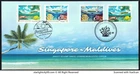 SINGAPORE 2025 MALDIVES JOINT ISSUE COMBINED FIRST DAY COVER WITH SET 2 STAMPS