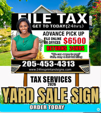 10 24x18 Full Color, Double Sided Custom Yard Signs This includes 30"in Stakes