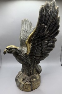 BRASS VINTAGE AMERICAN EAGLE STATUE, Patriot, America U.M.C. Made In USA 7512