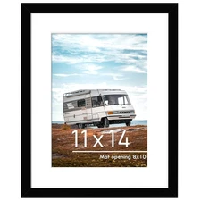 PEALSN 11x14 Picture Frame, Display Pictures 8 x 10 with Mat or 11 x 14 Without
