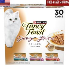 Fancy Feast Gravy Lovers Kitten Food Wet Cat Food Poultry Beef 3 oz Cans 30 Pack