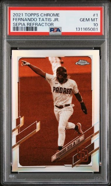 2021 Topps Chrome Sepia Refractor #1 Fernando Tatis Jr Sand Diego Padres PSA 10