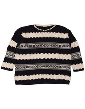 EVE'S CHELECTION Damen Pullover Pulli mit U-Boot-Ausschnitt IT 48/50 XL schwarz gestreift BR01