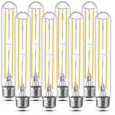 Tubular Light Bulb 7.3 Inch Dimmable T10 LED E26 6W 60W Edison 4000K White