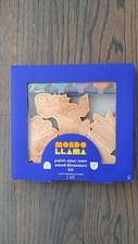 NEW MONDO LLAMA PAINT YOUR OWN WOOD DINOS KIT MAKES 3 INCLUDES PAINT BRUSHES