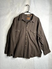 Vintage St. John's Bay Heavyweight Chamois Cloth Shirt Mens 2XL Gray Button Up