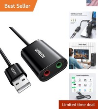 USB Sound Card Adapter with TRS 3.5mm Headphone Mics