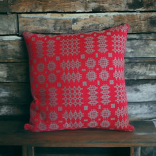 Welsh Tapestry Cushion 16" x 16" - Red & Silvery Grey.  Made by Moose & Co