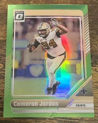 Cameron Jordan - 2024 Donruss Optic Football LIME GREEN PRIZM #'d /50 - Saints