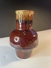 1960's Hull U.S.A. Brown Drip Glaze Pottery Crestone Carafe Decanter w/o Lid