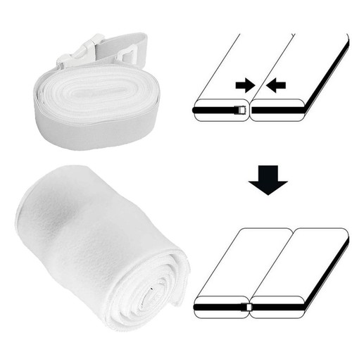 Sangle de Lit de Bébé 7m Sangle de Lit d'Appoint Blanc Sangles de Lit Pliables Sangle Universel Sangle de Garde de Lit Latérale Réglable Sangle de Lit pour la Fixation d'un Lit
