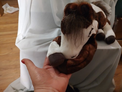 Breyer Plush Pony Pinto Horse 20" Brown & White Laying Down Stuffed - Picture 4 of 12