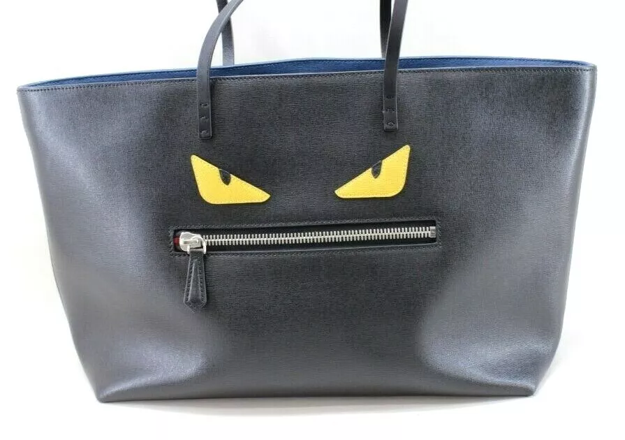 Fendi Clutch Grey Leather, Monster Eye