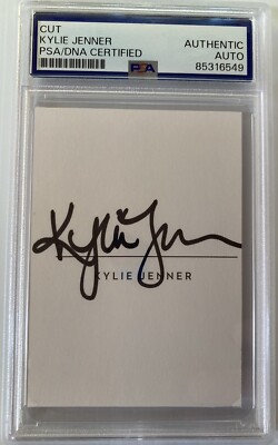 Kardashians Kylie Jenner Signed Autograph 2.5 x 3.5 Cut - PSA DNA