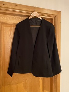 zara cape blazer black