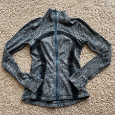LULULEMON sz 4 DEFINE JACKET Alberta Lake Teal Rose Herringbone EUC