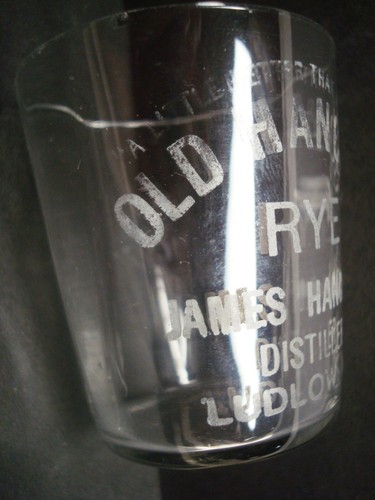 Altes Hancock Rye Whiskey Schnapsglas Pre Pro Ludlow KY wenig besser als nötig - Bild 7 von 12