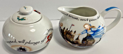 Peter Pan Disney Creamer & Sugar Bowl Lid  All The World Pixie Cardew Design