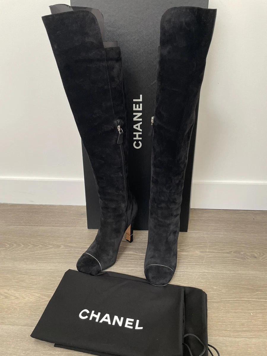 Chanel Combat Boot 3/4 Tall Quilted / Pearls / Chain 39 /9 Box – Mightychic