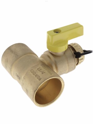 Webstone 1-1/4'' C x C T-Drain Full Port Brass Valve (Lead Free) H-50675W 