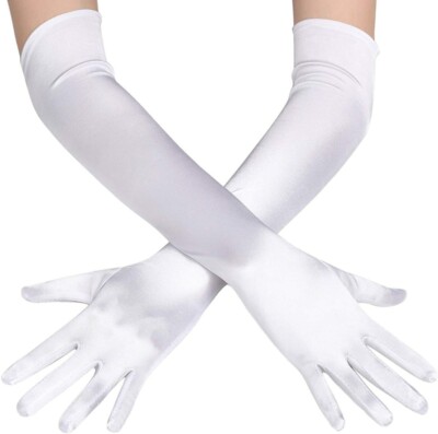 Long Opera Party Gloves for Women 1920s 20s Satin Elbow Length Bridal Gloves US