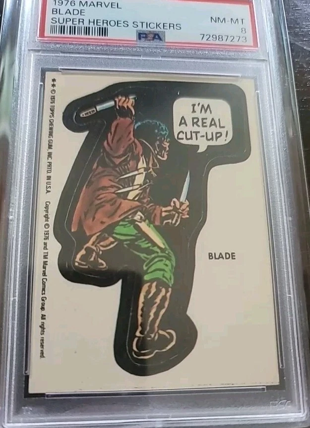 1976 TOPPS MARVEL SUPER HEROES STICKERS BLADE VAMPIRE - Vintage Dracula Tomb - Image 3 of 4