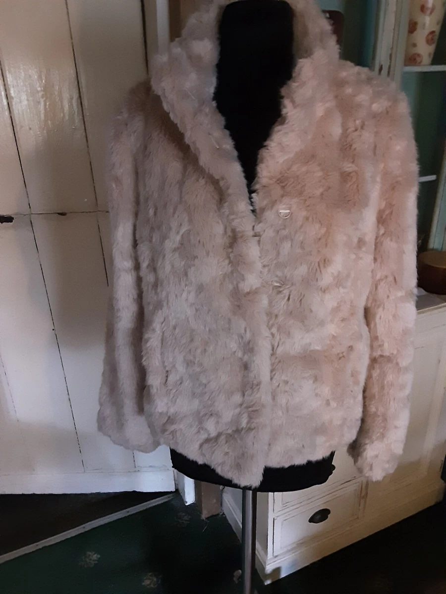 Ladies Oasis Cream Faux Fur Size M 12 Jacket | eBay