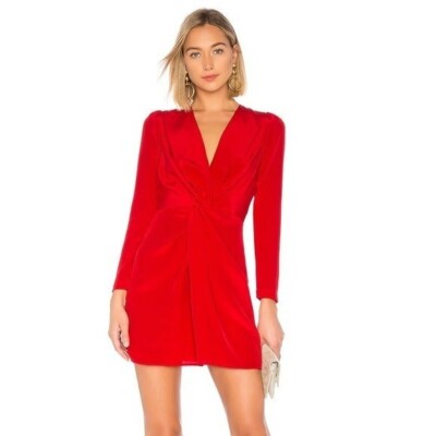 DELPHI COLLECTIVE Red Silk Twist Mini Dress | eBay