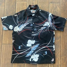 Vintage Paradise Found Flower Hawaiian Shirt Mens Small -Medium  21x26