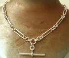 GENUINE SOLID 925 STERLING SILVER TROMBONE LINK ALBERT CHAIN FOB NECKLACE CLASPS