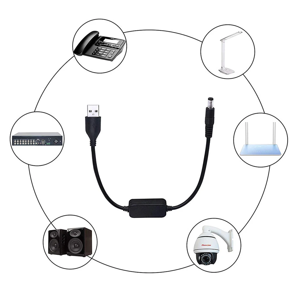 USB 5V to DC 5.5mm x 2.1mm 12V Converter Step Up Voltage Converter Power Cable - Image 2 of 4