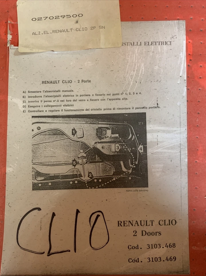 027029500 Window Regulator Electric Left Renault Clio 2 Port Motor Bosch - Image 2 of 3