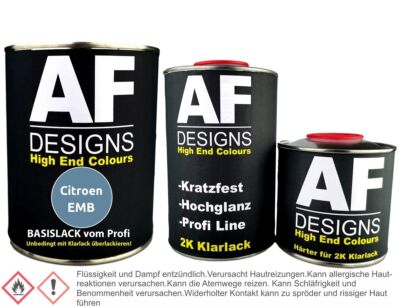 Autolack für Citroen EMB Bleu Celeste 1,25L Klarlack Set