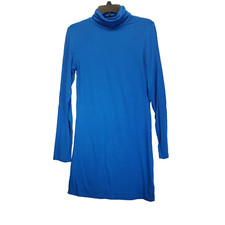 Urban Coco Bodycon Size MED Teal Blue Long Sleeve Dress Knee Length Turtleneck