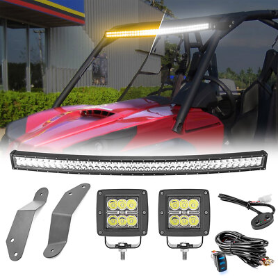 WEISEN Amber/White 42'' Light Bar Roof Mount+3'' Pods For Can-Am Commander 800