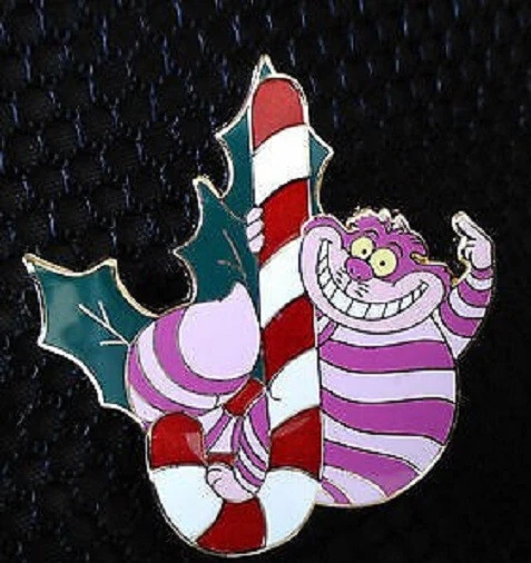 Disney Christmas Alice in Wonderland Candy Cane Cheshire Cat LE 300 DSF pin