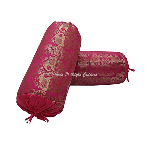 Bohemian Indian Yoga Bolster Pillow Cover Cylinder Neck Roll Cushion Tube Pillow - Picture 3 of 71