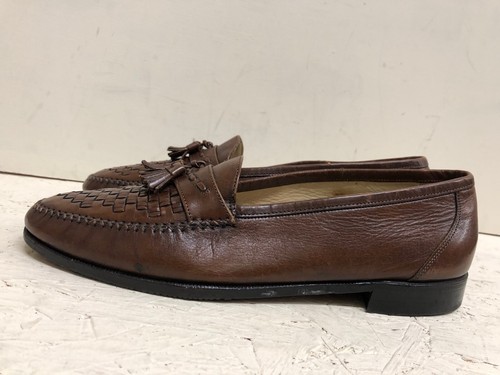 Florsheim Men Brown Leather Tassel Weaved Loafers Model 30153 size US 12 - Picture 3 of 12