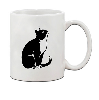 Tuxedo Cat Black White Ceramic Coffee Tea Mug Cup 11 Oz
