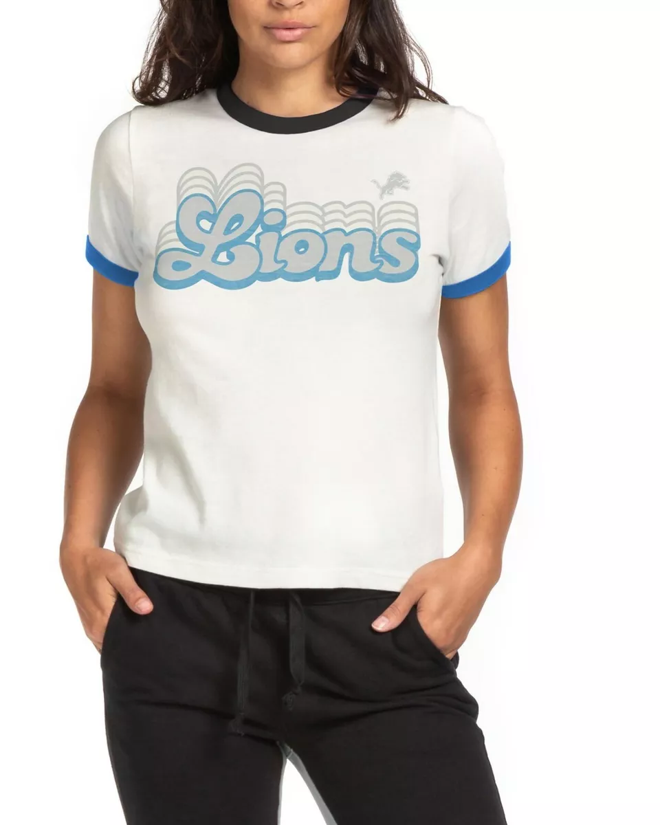 Junk Food Womens NFL Detroit Lions Retro Ringer Tee Shirt New XXS 2XL