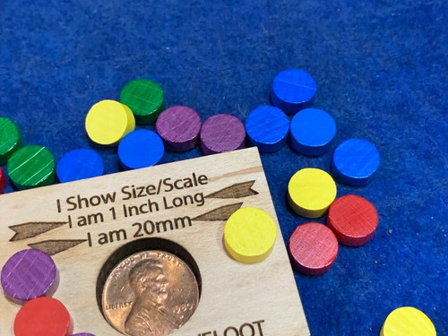 Small Round Wood Game Markers 50/Bag - RPG Tabletop Gaming Cards Board CCG Token - Picture 4 of 4