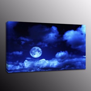 Hd Canvas Print Painting Picture Blue Moon Wall Art Home Decor Ebay
