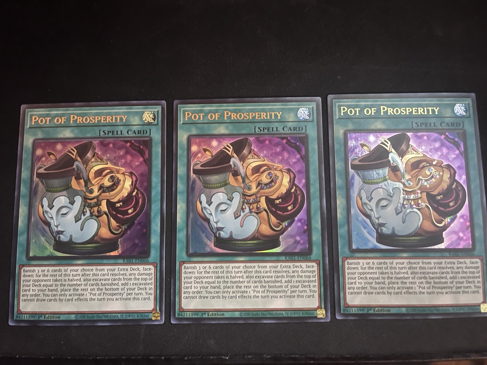 YuGiOh! Pot of Prosperity RA01EN066 Ultra Rare 1st Edition x3 eBay