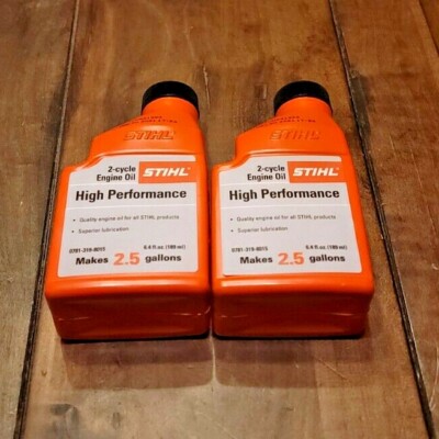 STIHL (2) 2.5 Gal HP High Performance 2-Cycle Engine Oil 6.4 fl oz Genuine OEM