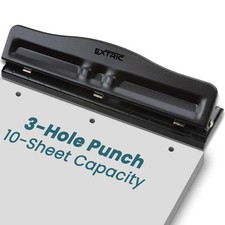 3 Hole Punch for Binder, Adjustable Heavy Duty 3 Ring Hole Punch   10 Sheet C...